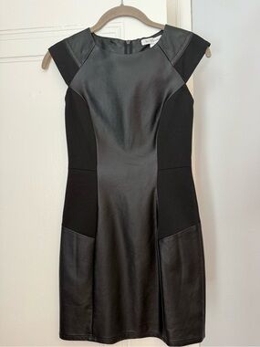 BCBG faux leather dress